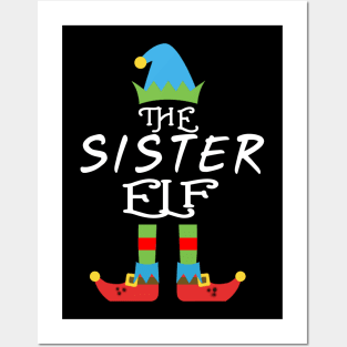 The Sister Elf Matching Family Group Christmas Party Posters and Art